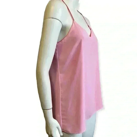 Neon Reversible Crepey Halter Tank Top Pink Orange Women’s Size Medium - Picture 2 of 11